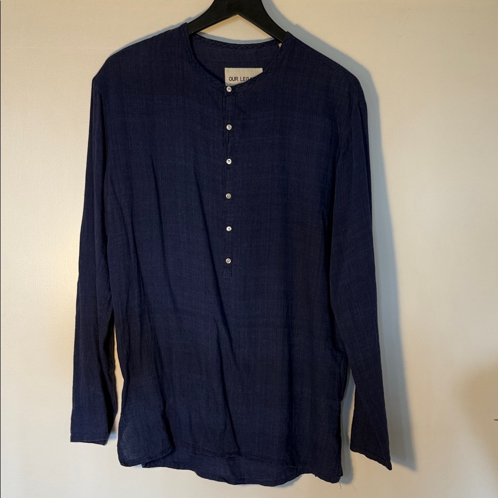 Our Legacy Men's Deep Blue Button Down Shirt